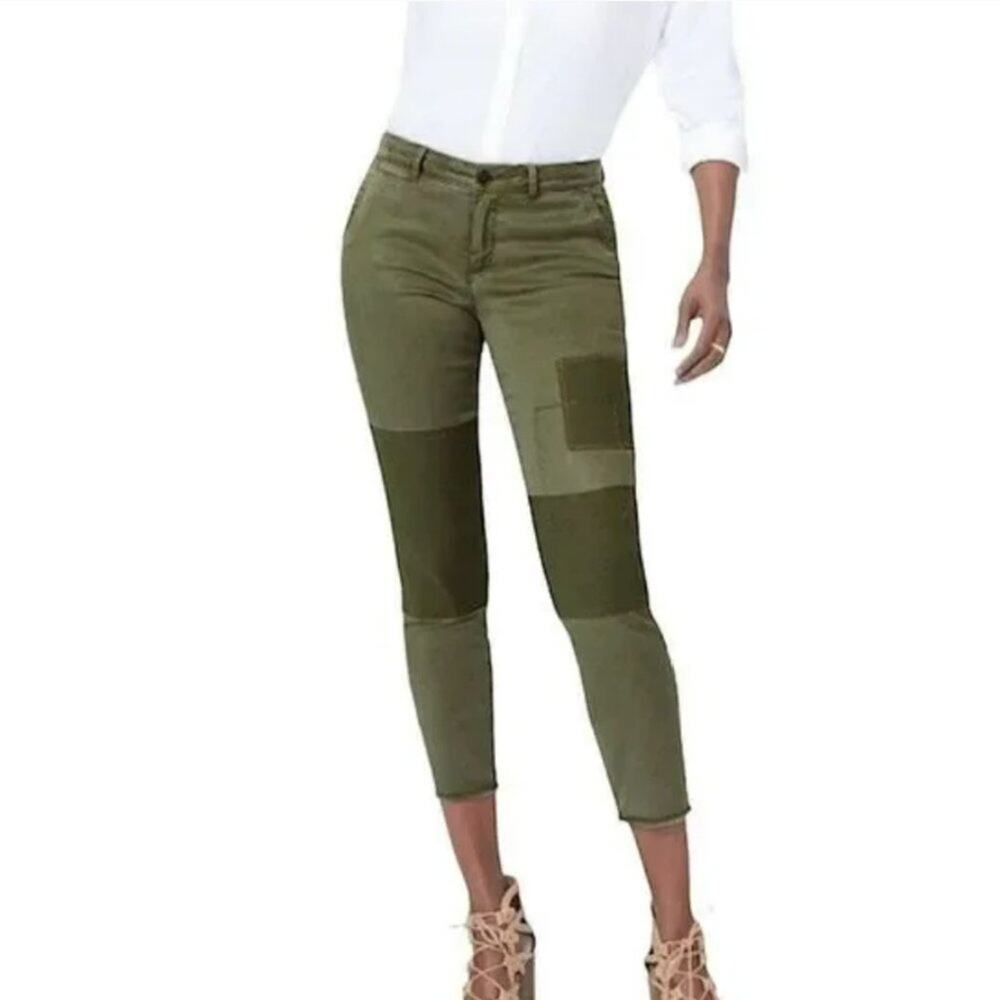 NYDJ Skinny Chino Pants in Olive Green in Sateen Denim Size 8